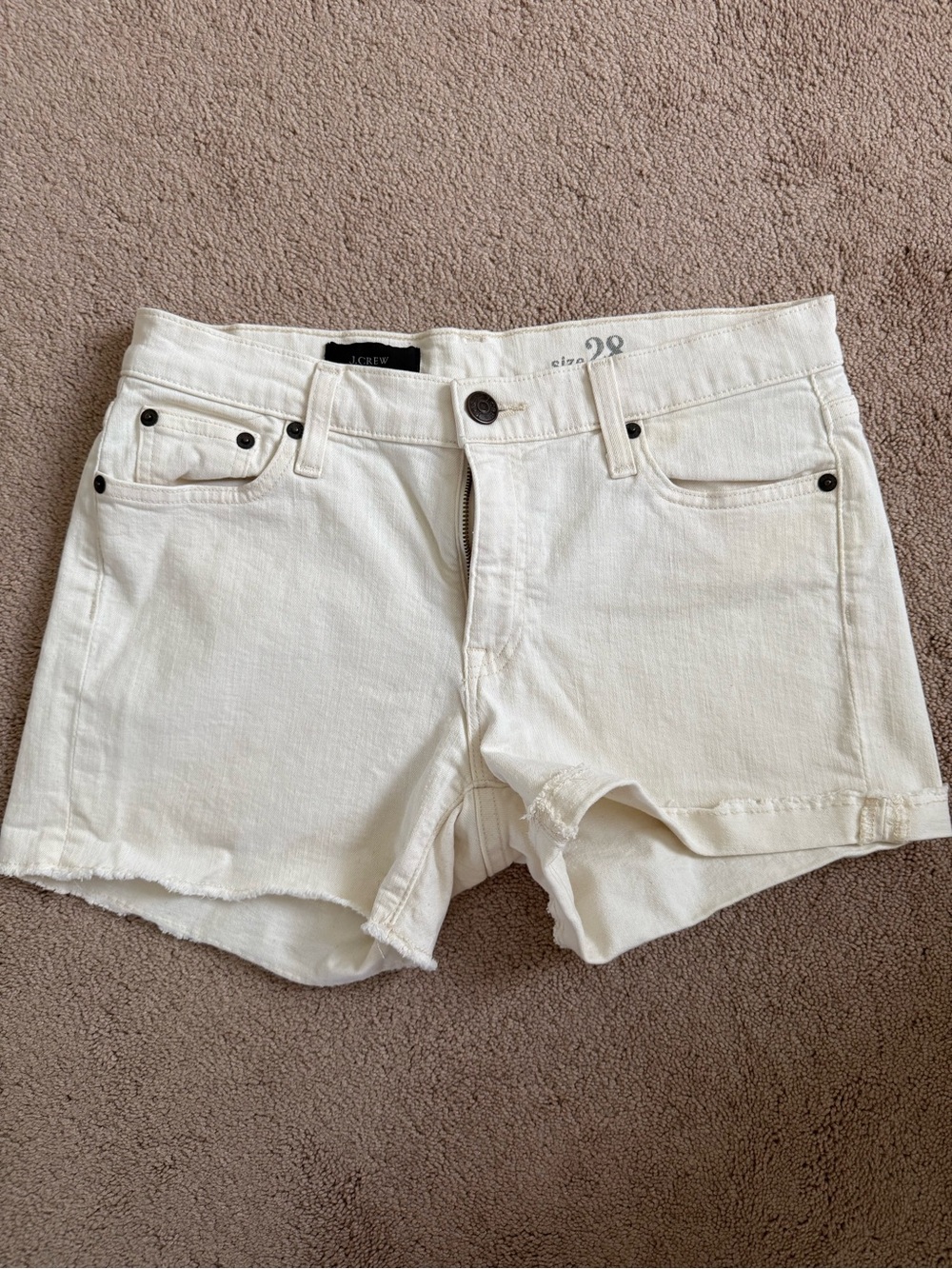 J.Crew Stretch Denim Short size 28 Ecru